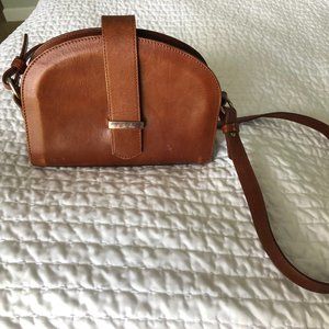 Sezane Leather Saddle Crossbody Bag